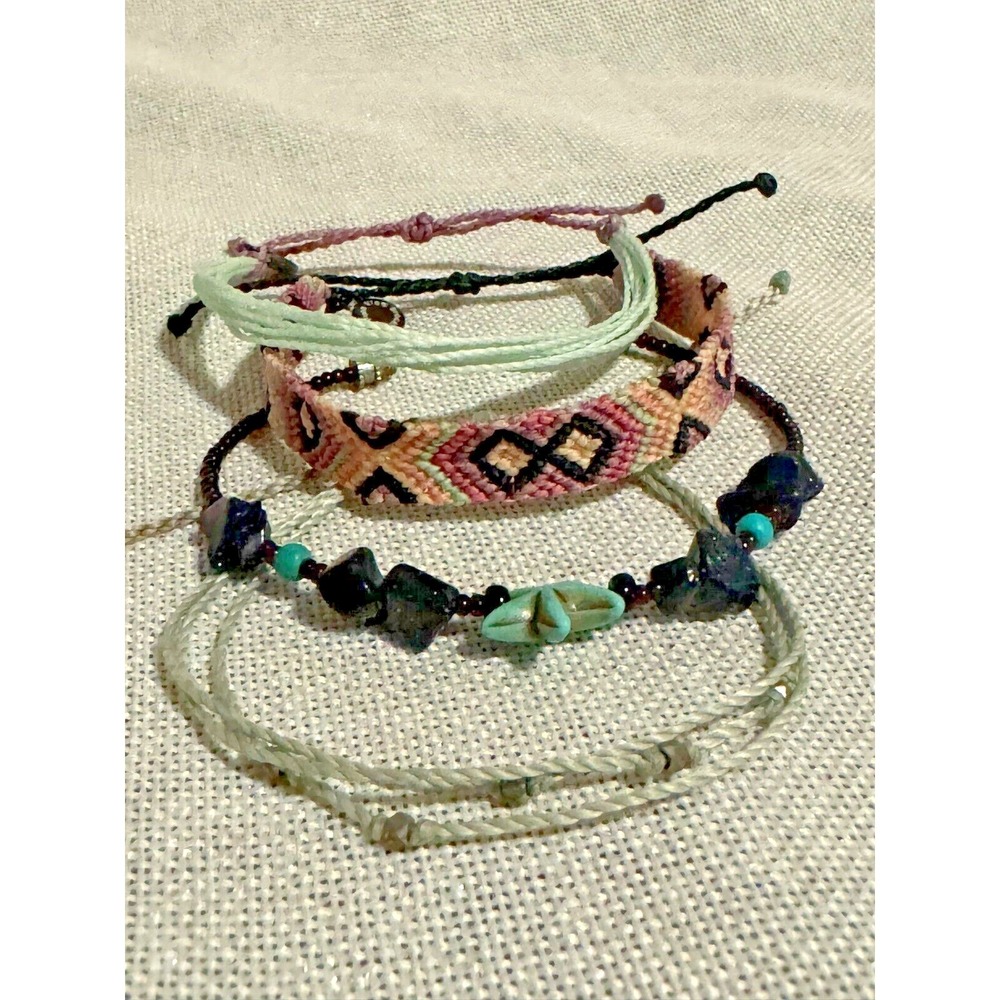 Bracelet Anklet Lot‎ 3 Pura Vida Bracelets One Bonus Bracelet Beach Boho Multi